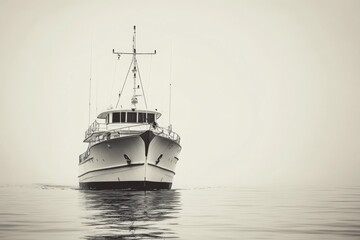 Naklejka premium Majestic vessel sailing on calm waters boat ocean