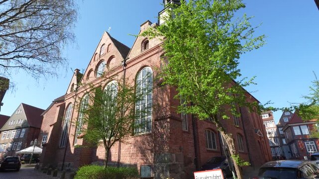 Historic city center of Stade, Lower Saxony, Germany. small town.