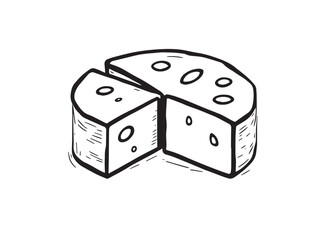 Gouda cheese line art illustration