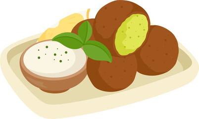 illustration falafel