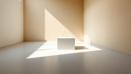 Obraz premium Ethereal Minimalist Studio with Contrasting Light and Form..