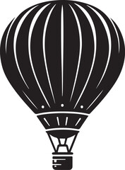 Naklejka premium Vintage Hot Air Balloon Flight Silhouette