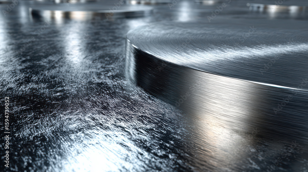 Poster closeup of metallic surface with reflections background image