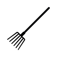 Naklejka premium Metal garden rake used for outdoor maintenance Silhouette Vector illustration