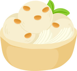 illustration coconut ice cream