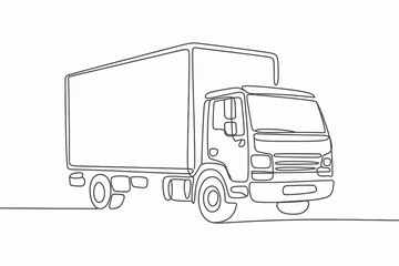 Simple line drawing of a box truck