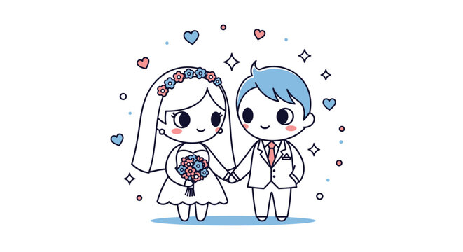 Charming pixel art celebration of a joyful wedding ceremony holding hands together