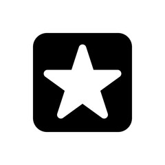 White star icon inside a black rounded square shape representing a favorite or bookmark symbol image
