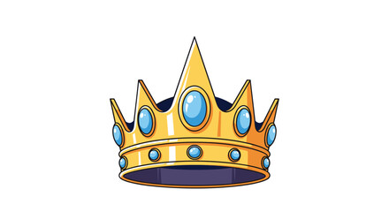 Golden royal crown adorned with blue gemstones representing majesty and power