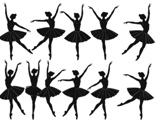 Ballet Girl Silhouette Poses" 