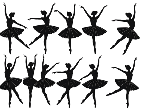 Ballet Girl Silhouette Poses" 
