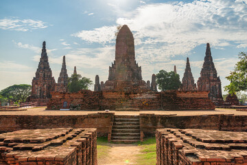 Awesome towers of Wat Chaiwatthanaram in Ayutthaya, Thailand