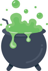 Green Bubbling Potion Cauldron Mystical Halloween Brew For Spooky Magic