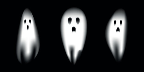 Set of scary and terrible ghosts for Halloween