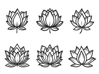 Lotus flower simple line sketch