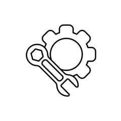 Icon a gear wrench, isolated against a clean background.
