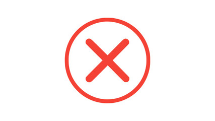 Red Cross Sign Icon PNG Prohibited, Wrong, Not Allowed Symbol on Transparent Background for Web, App and UI Design