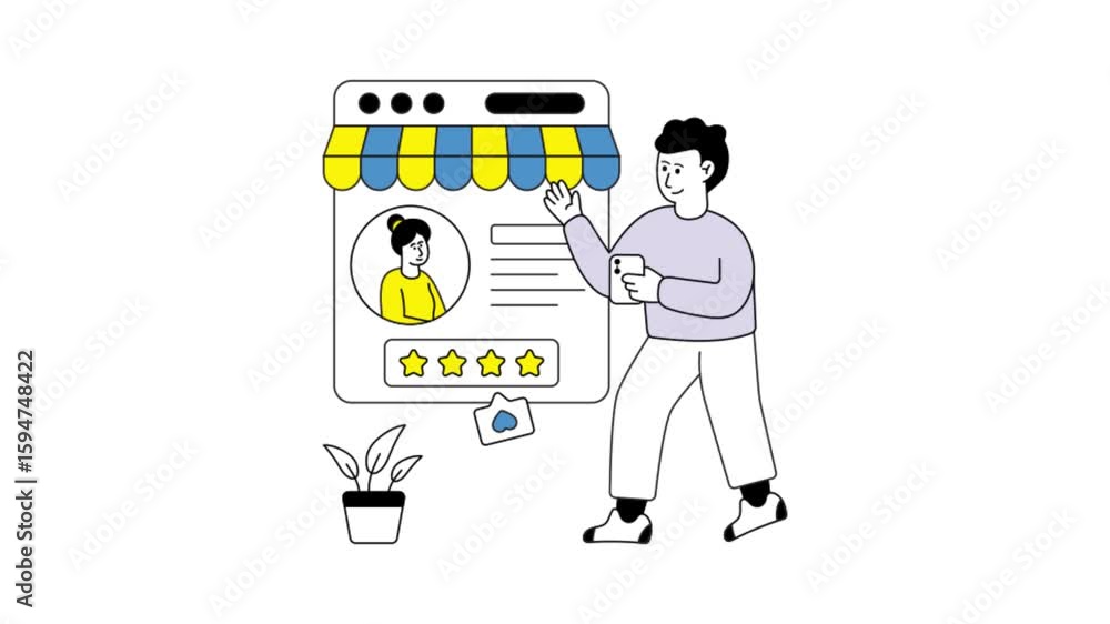 Poster client rates shopping website animation mp4 file