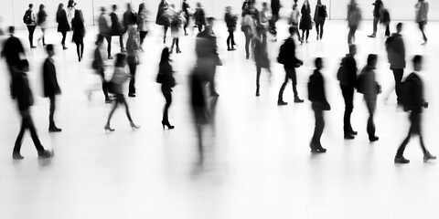 Urban Movement – Blurry People in Crossed Directions