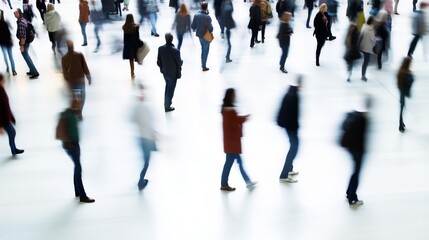 Confused Rush Hour – Blurred Pedestrians in Different Directions
