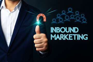 Man in suit gives thumbs up with inbound marketing concept