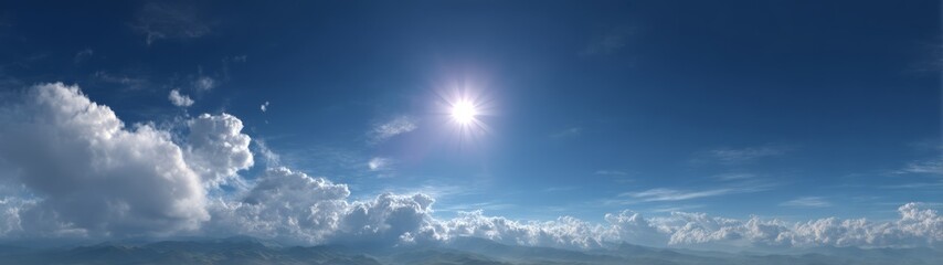 Panoramic 360 degrees hdr sky view with clouds nature landscape outdoor high-definition