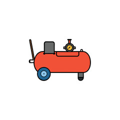 Air Compressor Vector Illustration for Tire Inflation and Auto Repair Concept