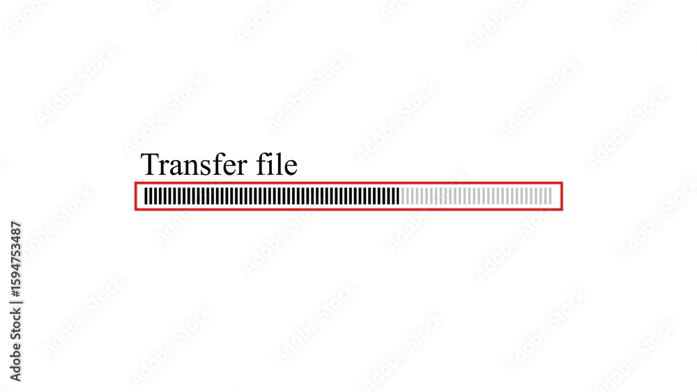 Aufkleber black gray red border file transfer progress indicator white background nearly complete upload bar g
