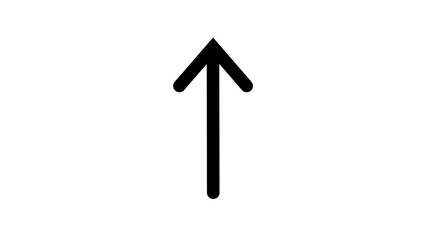 Bold Black Up Arrow Icon Simple Graphic White Background image