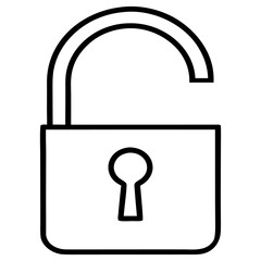 unlock icon line art picture