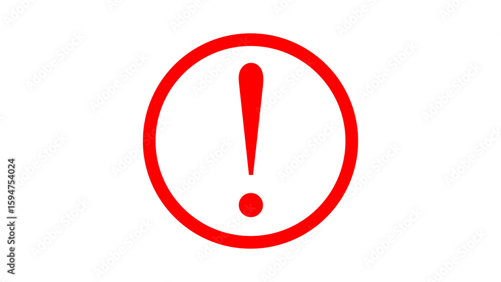 Aufkleber red circle warning symbol white background simple alert icon exclamation mark image 1