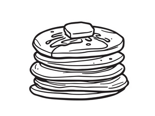 Simple pancake breakfast vector sketch