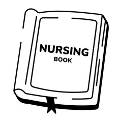 A hand drawn style icon showing nursing book

