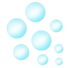 Blue  bubble sphere  on Transparent Background