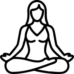 Lotus flower yoga pose vector illustration of a meditating woman silhouette for health and relaxation
