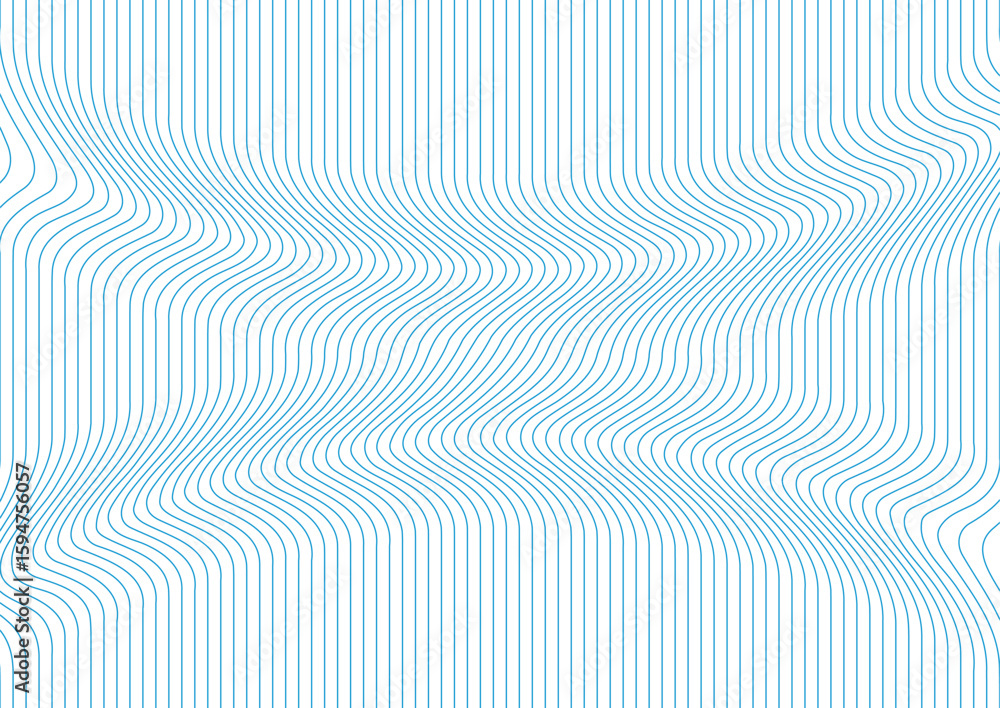 Poster abstract warped wavy blue teal lines tech minimal background. vector geometric pattern design