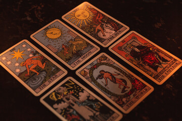 Six Tarot cards