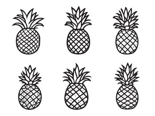 pineapple fruit hand drawn vector