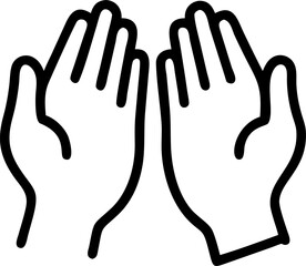 Hands in Prayer: Two hands, carefully and prayerfully raised, a universal symbol of faith, hope, and serenity, representing the practice of prayer.
