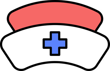 Nurse Cap vector icon stock illustration