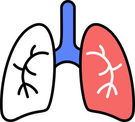 Lungs vector icon stock illustration