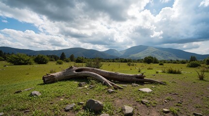 Fototapeta premium A Forest Resting Place Under Winding Skies