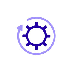 Icon a gear flow, isolated against a clean background.

