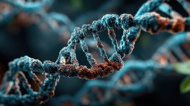 DNA strands of plant edited under blue light in lab, symbolizing genetic modification, biotech agriculture, and sustainable crop engineering in futuristic research spaces.