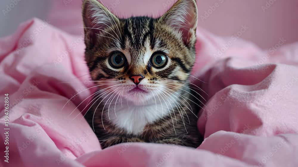 Aufkleber cute astronaut cat exploring the universe in a seamless timelapse with vibrant colors and playful ex