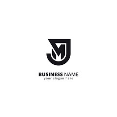 Fototapeta premium Alphabet JM MJ Letter Logo, Bold Monogram Design.