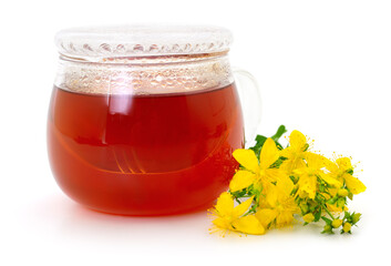 St. John's wort and decoction isolated.