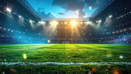 Textured Soccer Game Field Center Midfield 3D Illustration for Sports Graphics