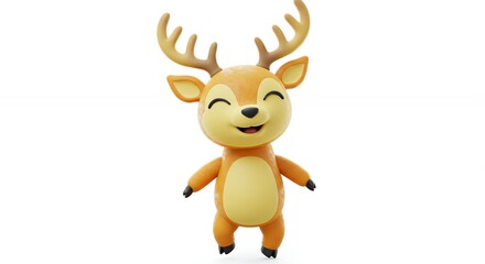 Obraz premium Cartoon deer illustration with antlers