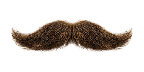 Brown Mustache Shape on Transparent Background